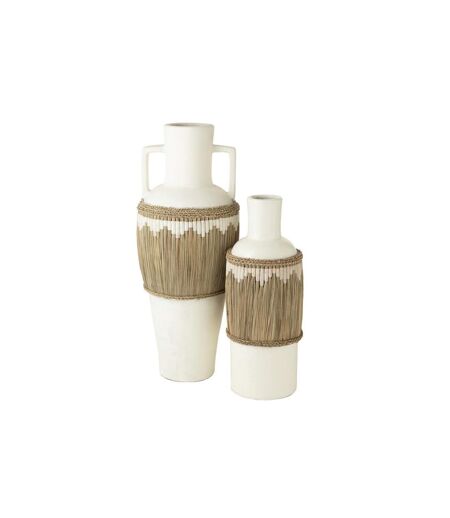 Vase Amphore Design Herbes 100cm Blanc