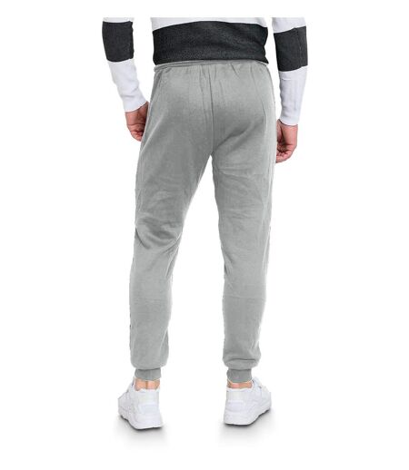 joggings homme de couleur gris coupe slim  en molleton cordon de serrage