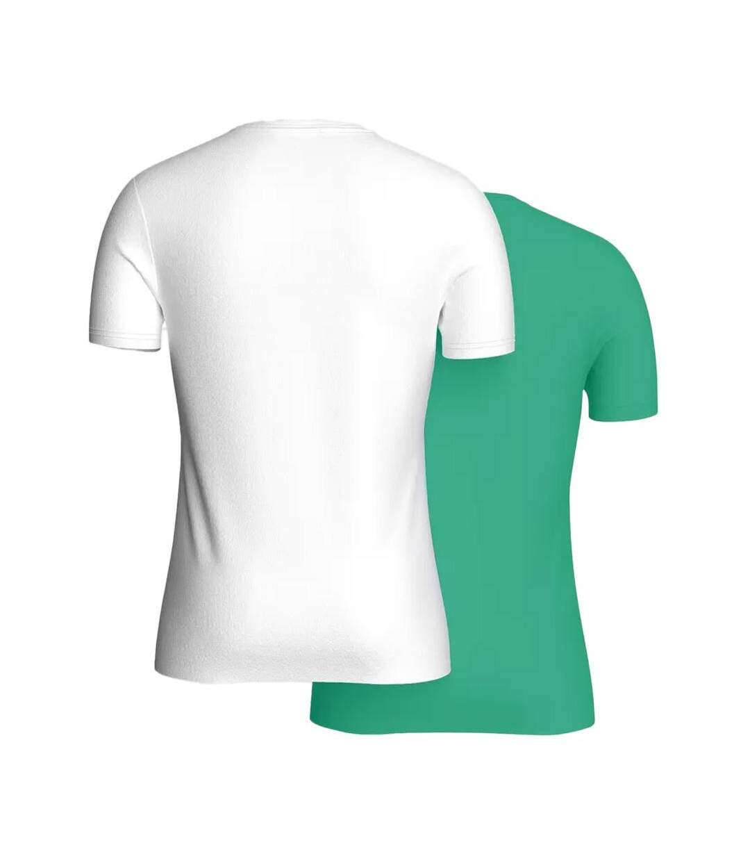 2x t-shirt blanc/vert homme kaporal tifth - l-2
