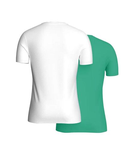2x t-shirt blanc/vert homme kaporal tifth - l