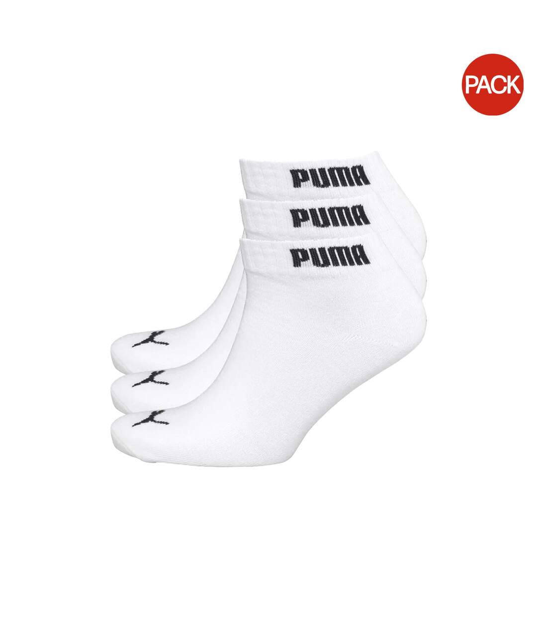 Pack of 3  Mens quarter socks  white Puma-1