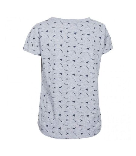 Trespass Womens Carolyn Short Sleeved Patterned T Shirt (Grey Marl Birds) - UTTP4702