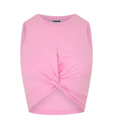 Womens/ladies Knotted Sleeveless Crop Top Bonbon Noisy May