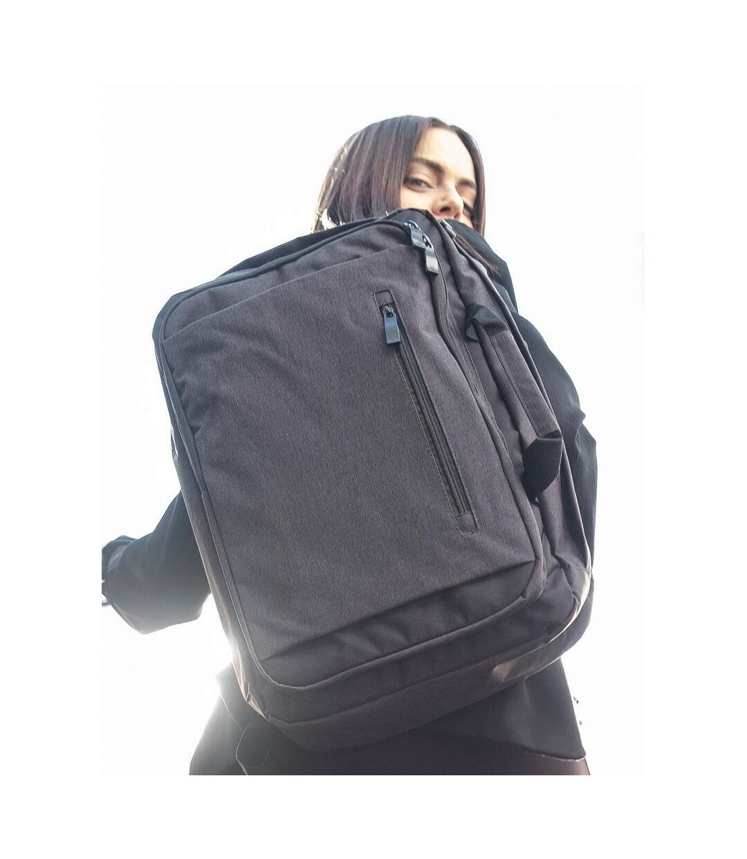 Sac À Ordinateur Portable Bordeaux Taille Unique Noir Charbon Chiné Shugon-1