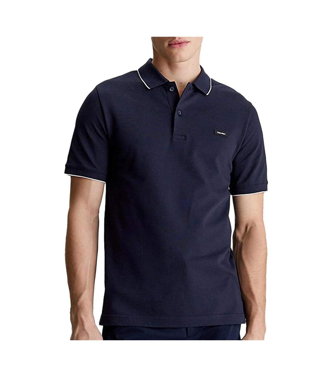 Polo marine homme calvin klein jeans pique tippin - l-1
