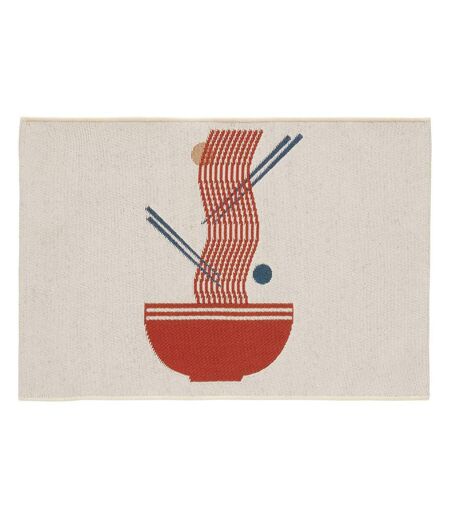Tapis de Cuisine Antidérapant Nippon Line 60x90cm Blanc