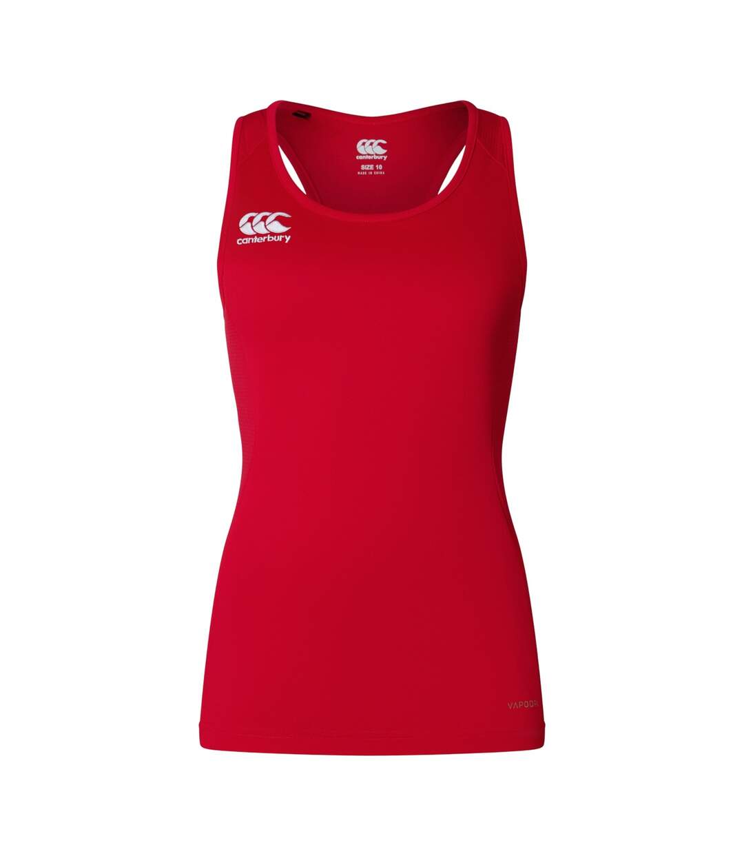 Womens/ladies Club Dry Racerback Tank Top Flag Red Canterbury-1