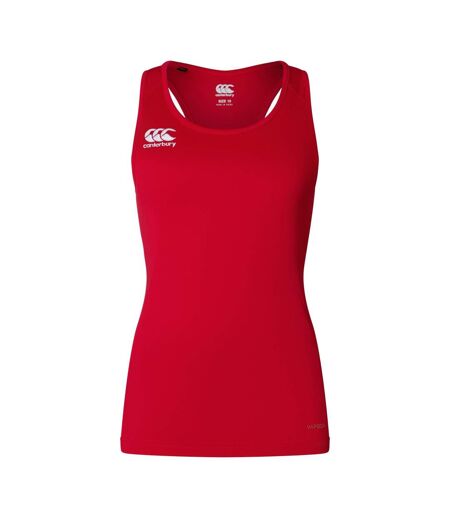 Womens/ladies Club Dry Racerback Tank Top Flag Red Canterbury