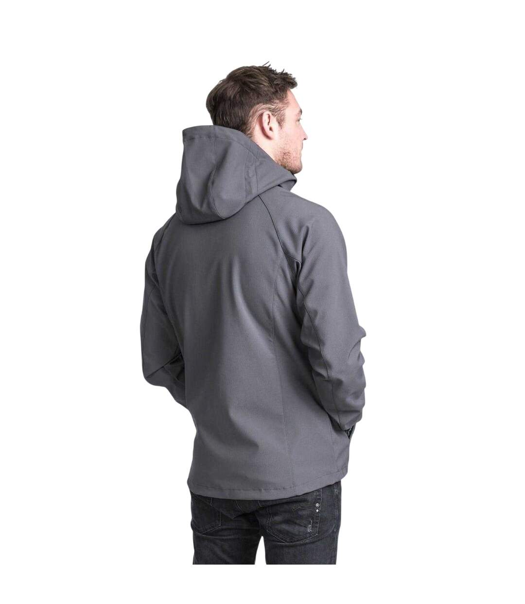 Mens Nider Hooded Soft Shell Jacket Carbon Trespass-4