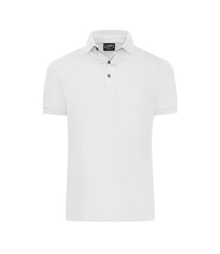 Polo Mercerised Homme Blanc James And Nicholson