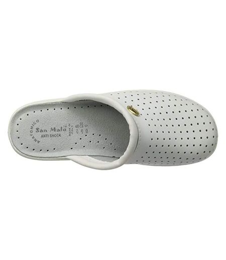 Womens/ladies leather clogs white Dek