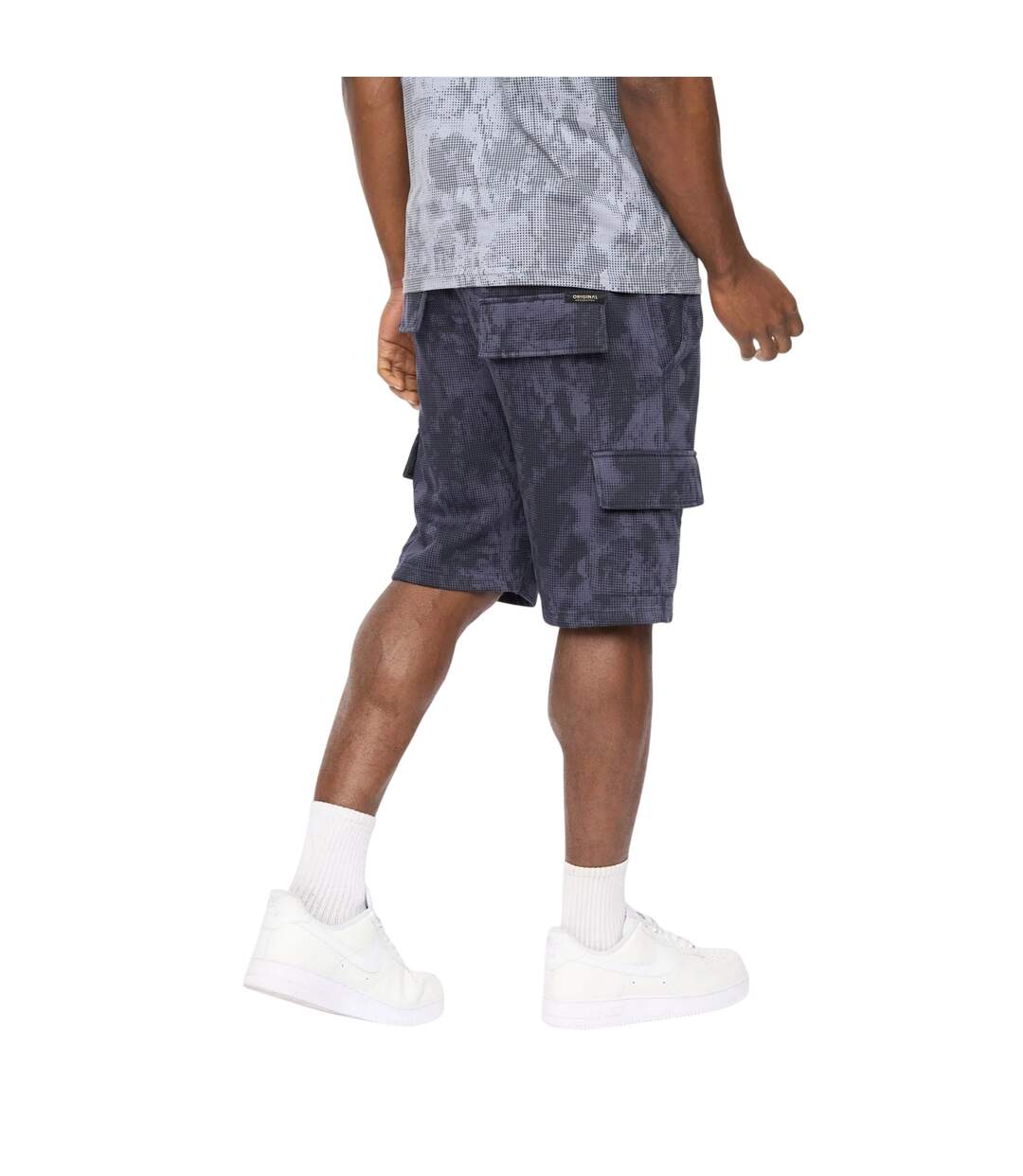 Short À Poches Motif/style Camouflage Bardon Homme Bleu Marine Camouflage Crosshatch-3