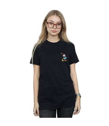 Disney Femme/Ladies Minnie Mouse Kick Chest Cotton Boyfriend T-Shirt (Noir) - UTBI36511