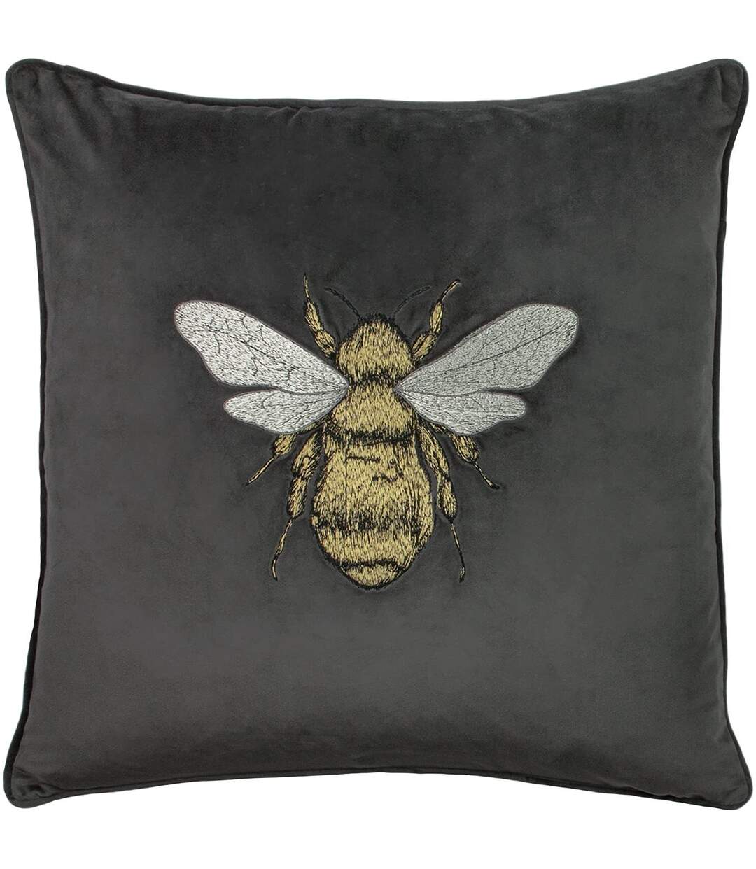 Hortus bee cushion cover 50cm x 50cm charcoal Paoletti-1