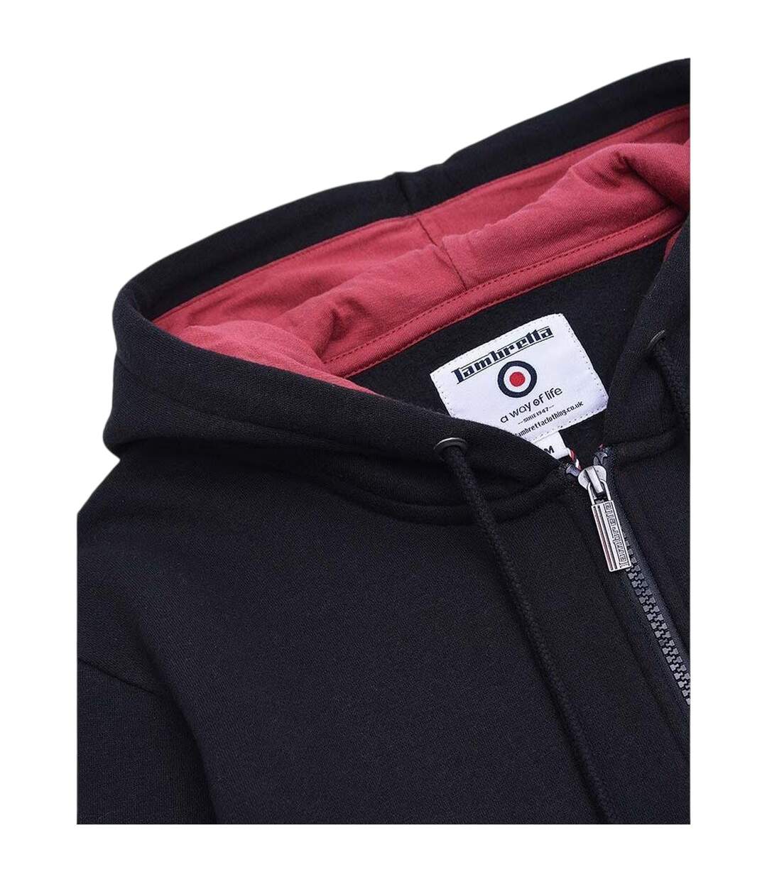 Mens Hooded Sweat Jacket Black Lambretta-3