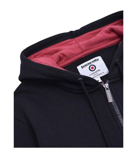 Mens Hooded Sweat Jacket Black Lambretta