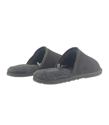 Mens Suede Mule Slippers Dark Grey Jack Wills