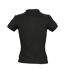 SOLS Womens/Ladies People Pique Short Sleeve Cotton Polo Shirt (Black) - UTPC319