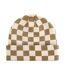 Bonnet Motif/style Damier Adulte Marron Clair Amande Beechfield-1
