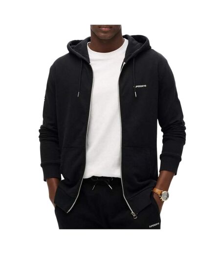 Sweat zippé noir homme superdry plain hood - xxl