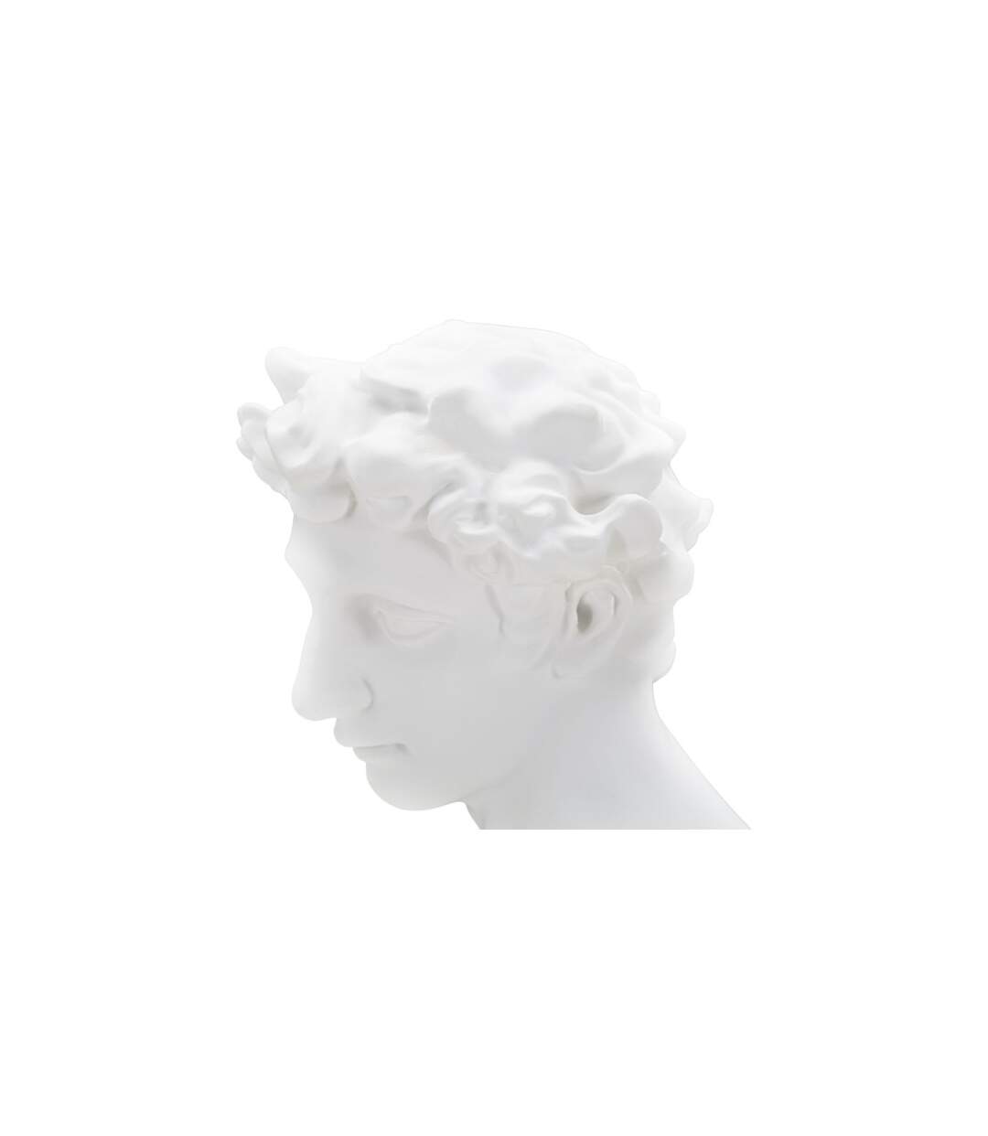 Statuette Tête Déco Jeune Homme 30cm Blanc-3