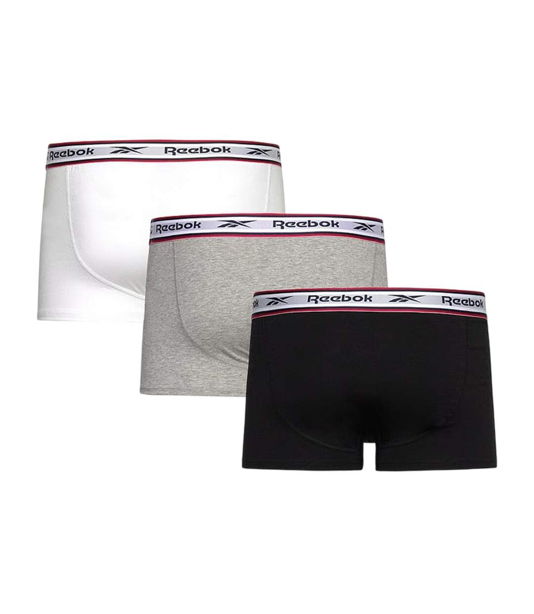 Lot De 3  Boxers Homme Noir Blanc Gris Reebok-2