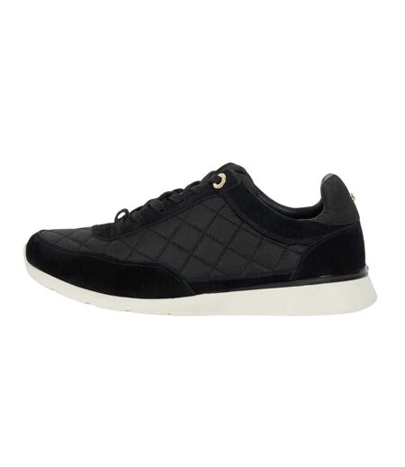 Womens/ladies Everglow Suede Trainers Black Dune London