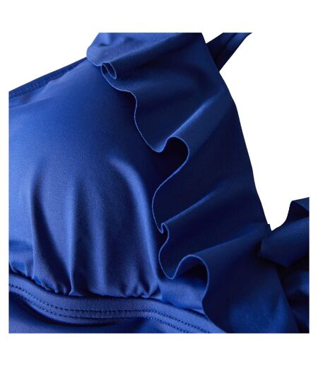 Haut De Maillot De Bain Motif/style Volanté Femme Bleu Saphir Ralph Lauren