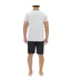 Ensemble Pyjama court homme en coton uni col boutonné & Logo poitrine Pierre Cardin-2