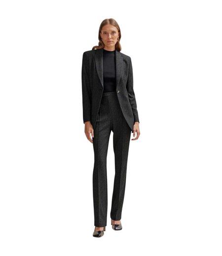 Womens/ladies Tubeka Textured Slim Trousers Black Boss