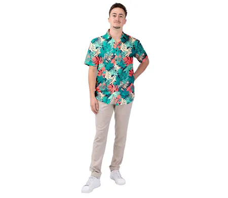 Chemise homme fluide LORENZO imprimé tropical Coton Du Monde