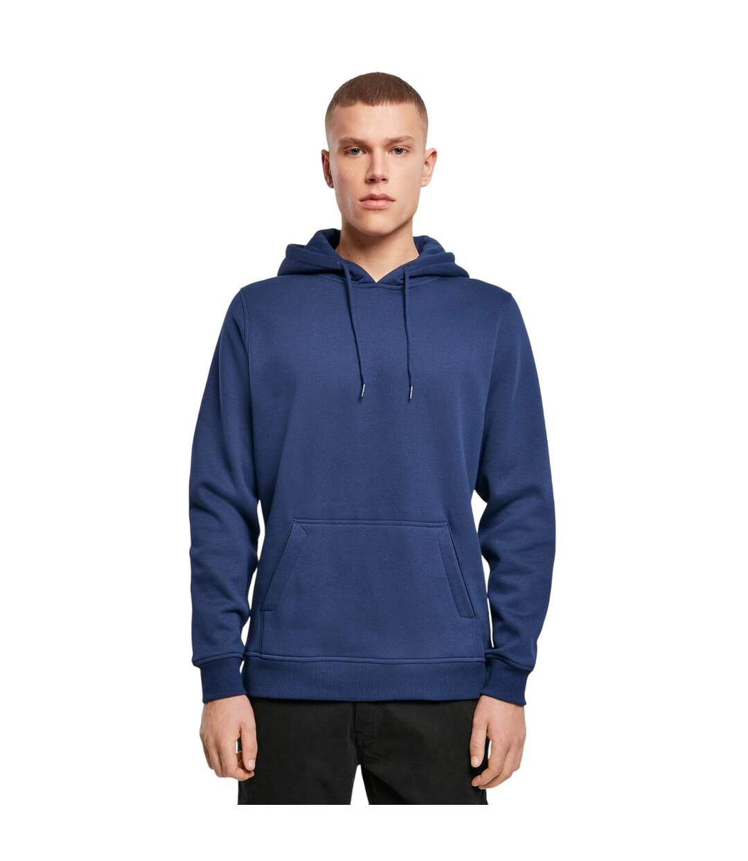 Sweat À Capuche Homme Bleu Marine Clair Build Your Brand-2