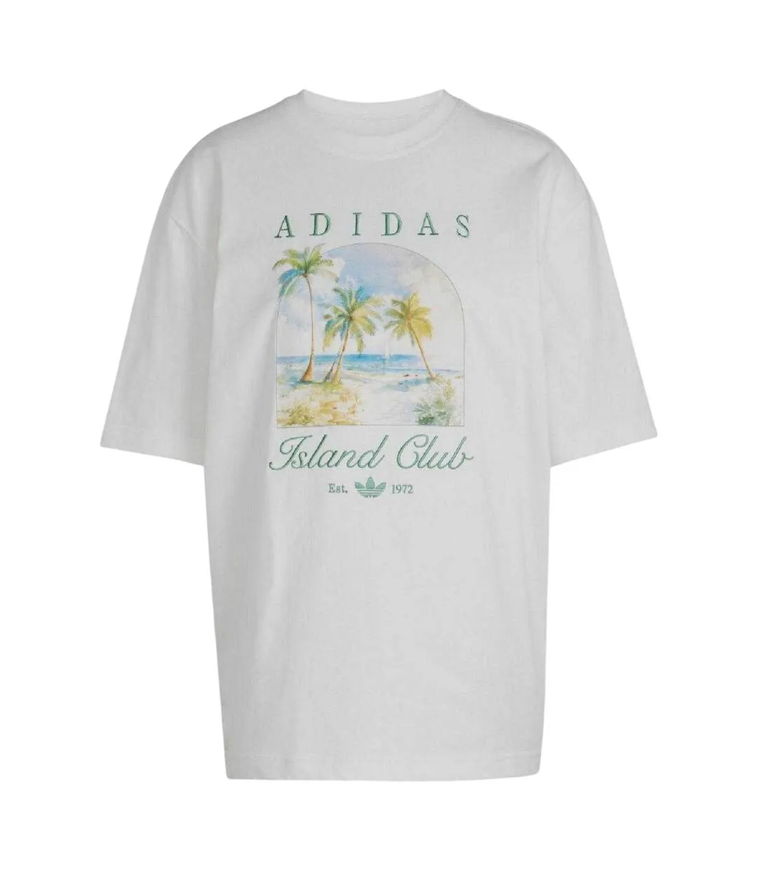 Womens/ladies Island Club Oversized T-shirt White Adidas-2