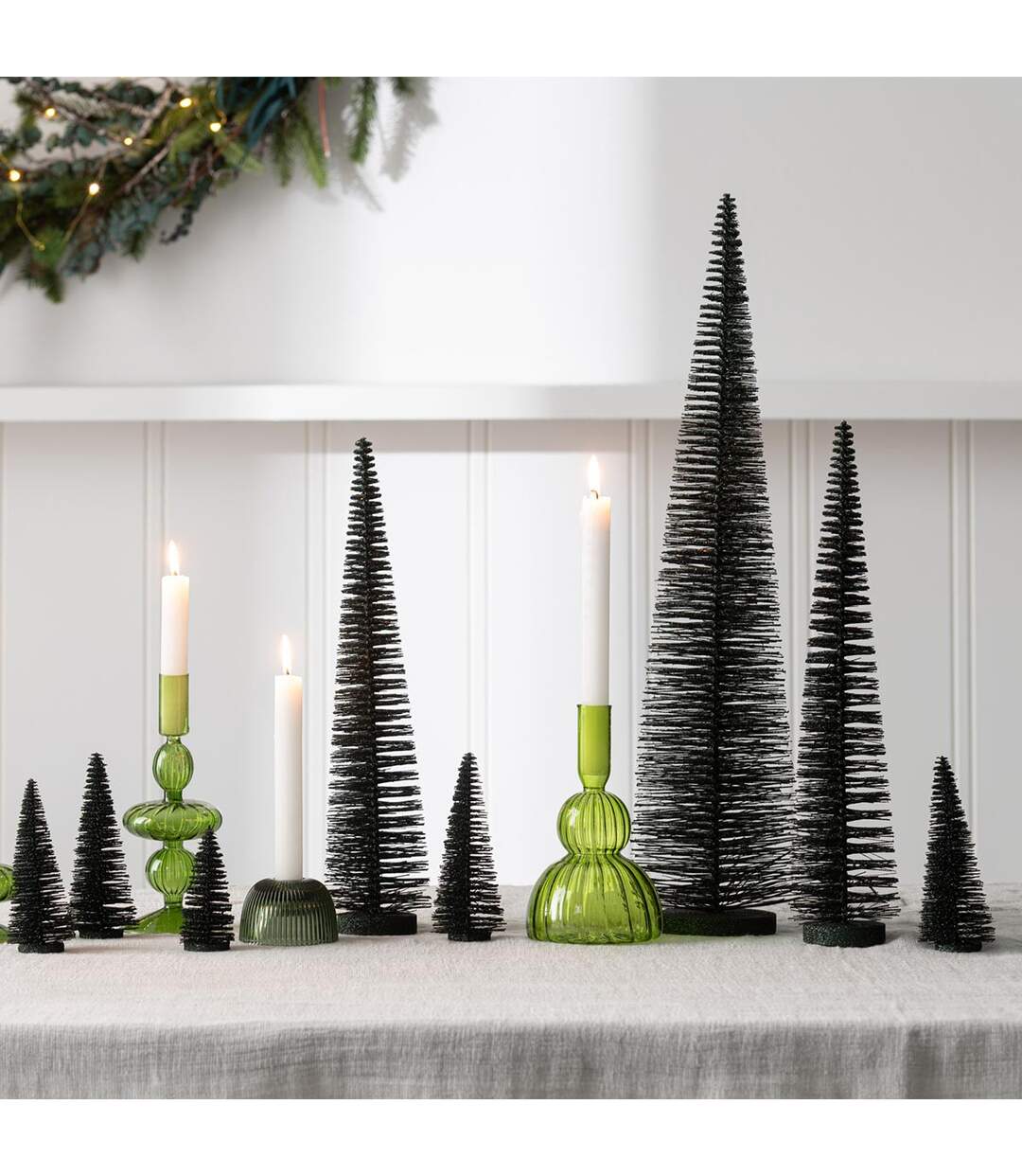 Sapin de Noël Déco Pailleté Josh 61cm Vert Foncé-3