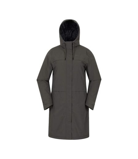 Womens/ladies Avery Waterproof Long Length Jacket Khaki Mountain Warehouse