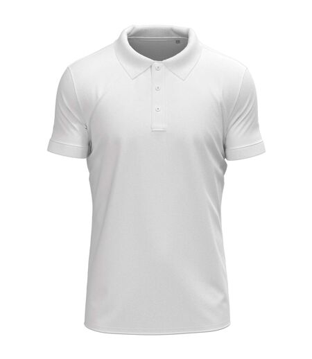 Mens Stretch Polo Shirt White Stedman