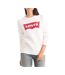 Womens/ladies Batwing Logo Crew Neck Sweatshirt White Levis-3