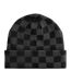 Bonnet Motif/style Damier Adulte Noir Charbon Beechfield-2