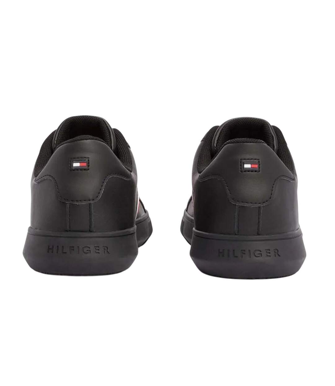 Mens Essential Leather Cupsole Trainers Black Tommy Hilfiger-2