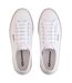 Womens/ladies Cotton Canvas Platform Flatform Trainers White Pink Superga-4