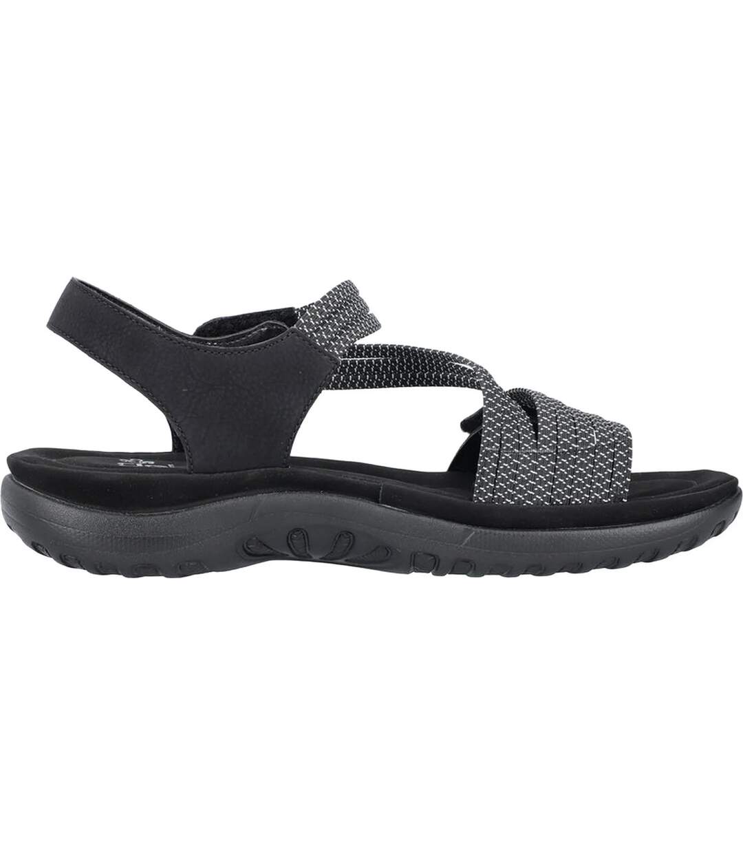 Sandales Style À Rayures Femme Noir Rieker-3