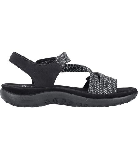 Sandales Style À Rayures Femme Noir Rieker