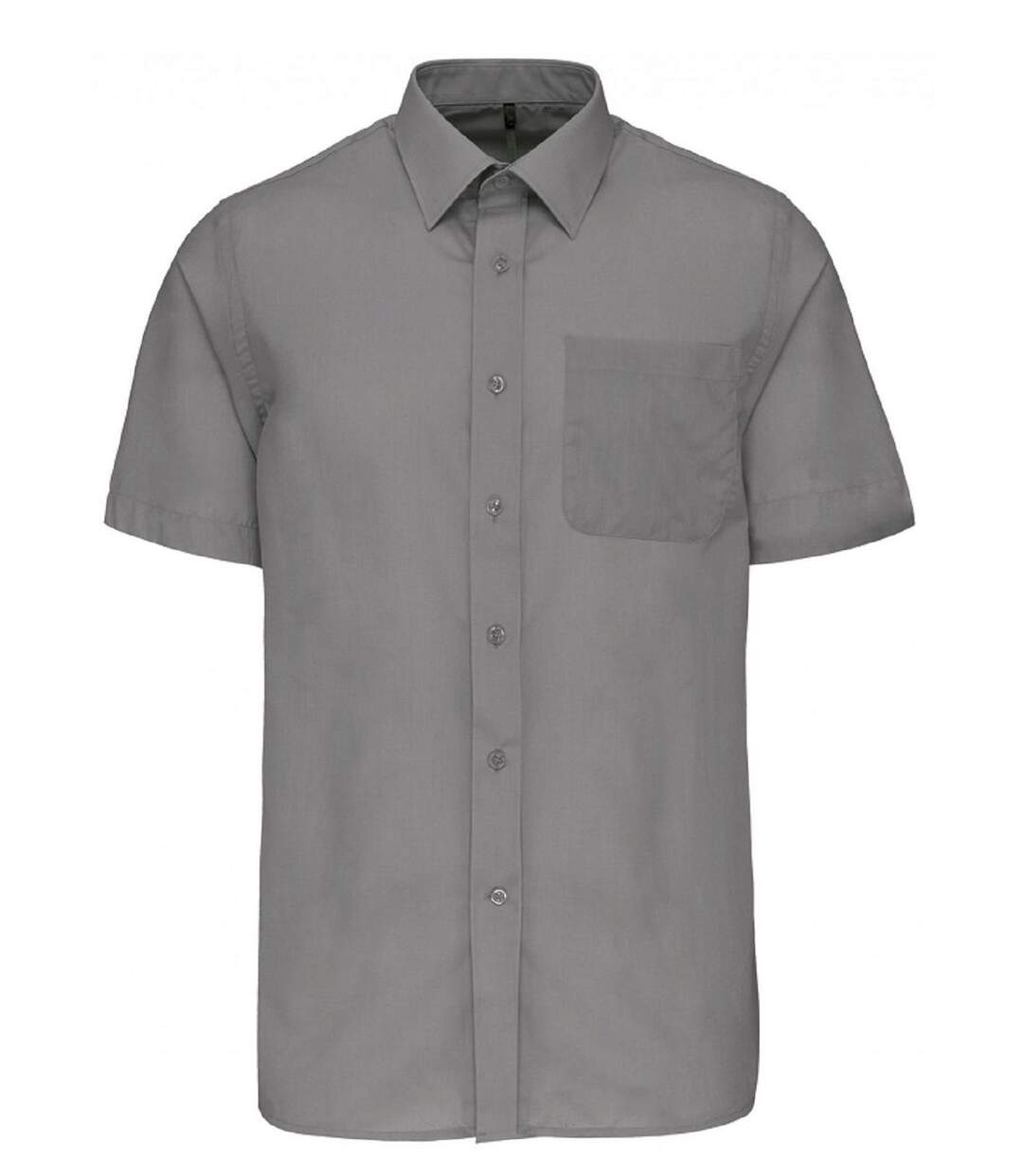 Chemise popeline manches courtes - K551- gris argent - homme