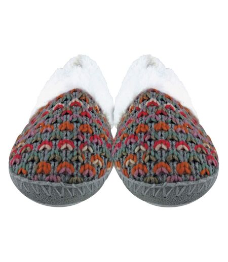 Pantoufles Femme Tricot Épais Fausse Fourrure
