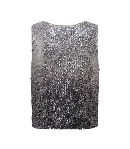 Top Sequins Gris Argent Femme JDY Milo - L