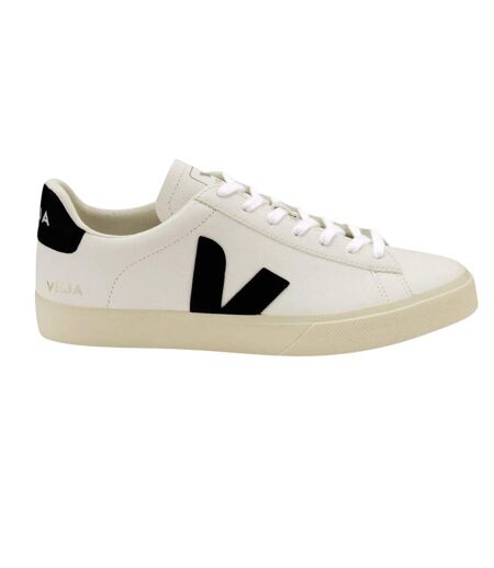 Womens/ladies Campo Leather Trainers White Black Veja