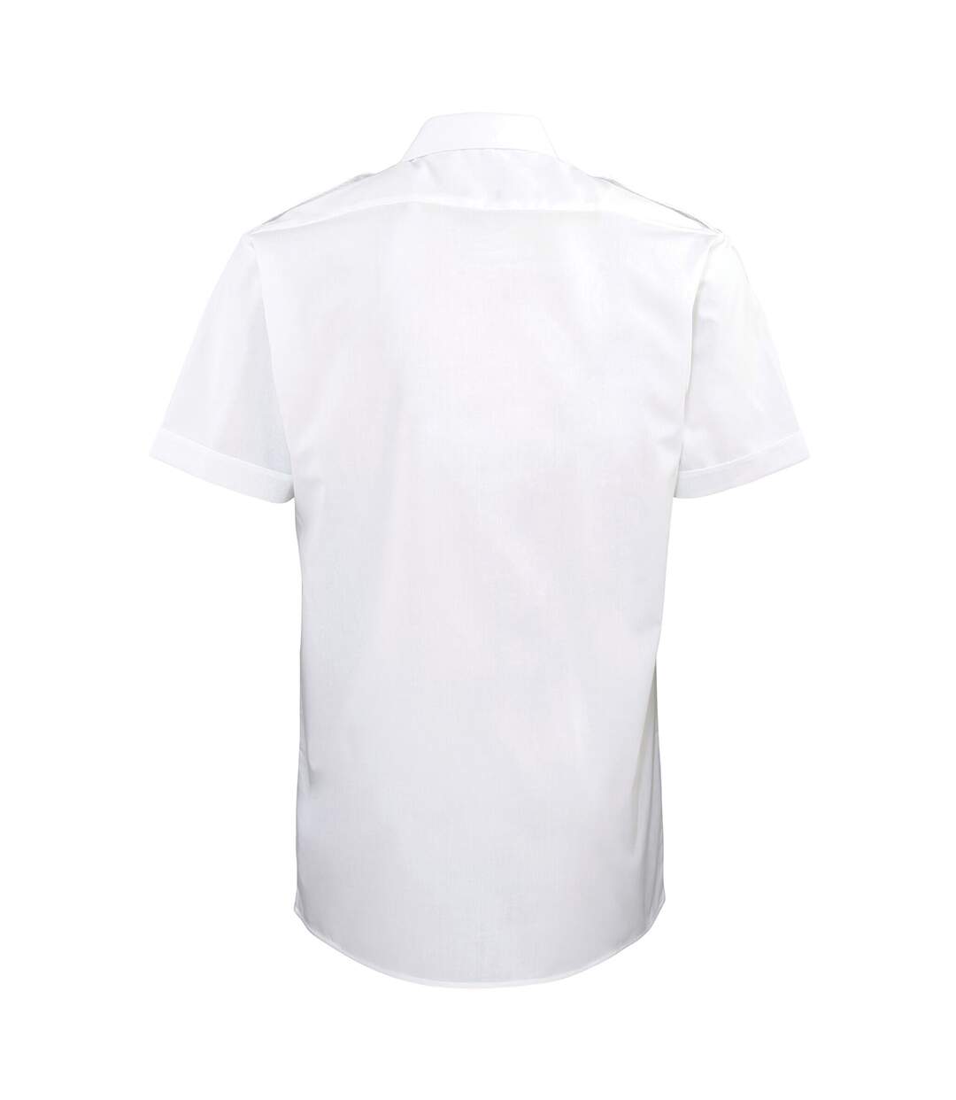 Mens Short Sleeve Pilot Plain Work Shirt White Premier-2