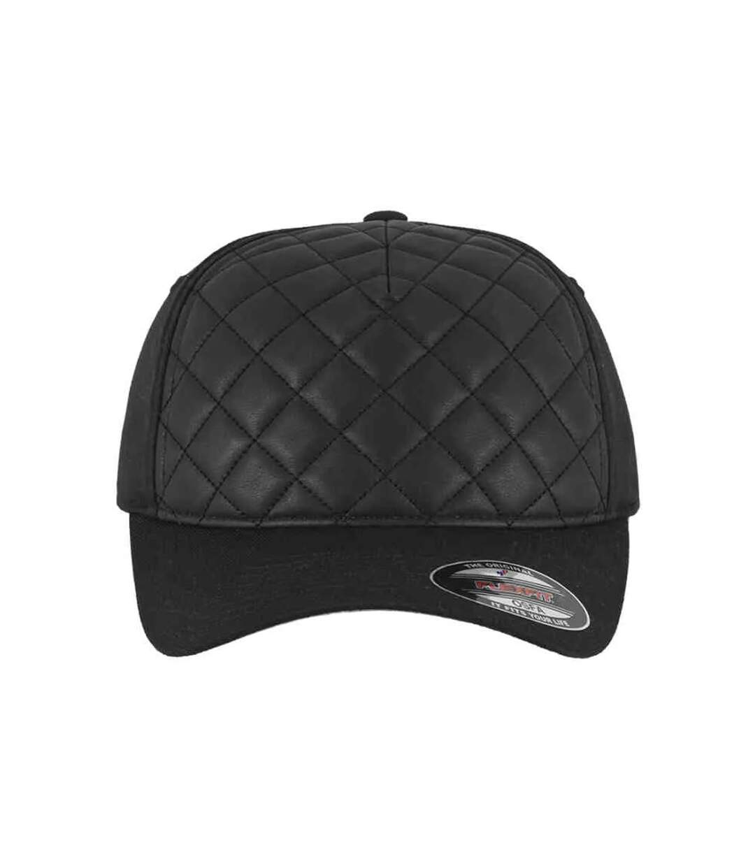 Childrens/kids Diamond Quilt Baseball Cap Black Flexfit-3