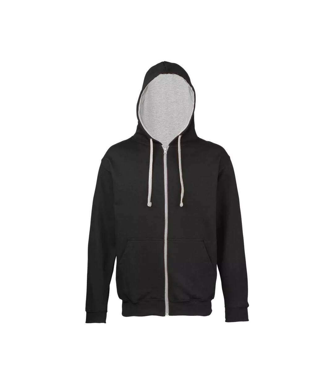 Sweat À Capuche Varsity Adulte Noir Vif Charbon Chiné Awdis-1