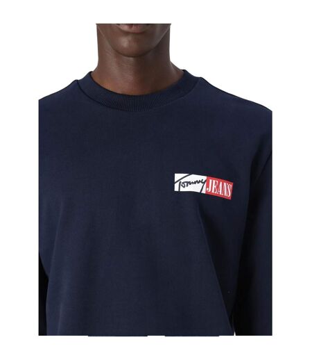 Sweat Motif/style Logo Rectangulaire Homme Bleu Marine Tommy Jeans